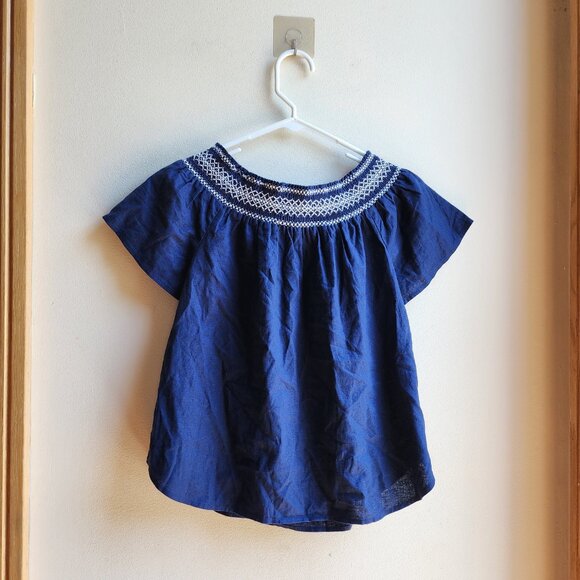 NWT Royal Blue Vineyard Vines Embroidered Smock Neck Blouse Size Small - Picture 13 of 15